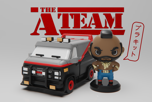 THE A-TEAM SET1 - THE VAN & B.A. BARACUS