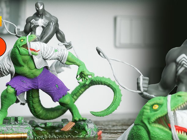 Lizard Vs Symbiote Spider-Man 3DXM