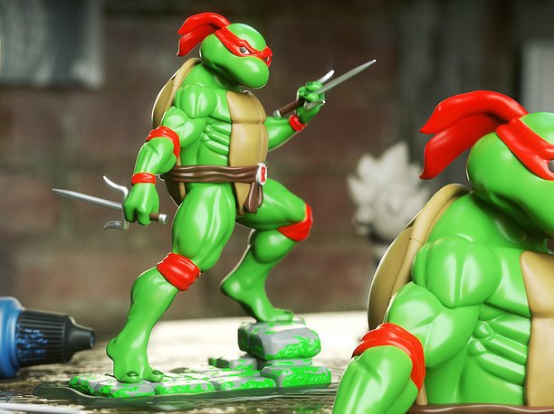 TMNT Raphael STL for 3D Printing ChibiSTL 3DXM