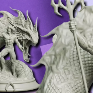 Aquaman Sea King Trident Statue | Detailed 3D Printed Miniature Collectible