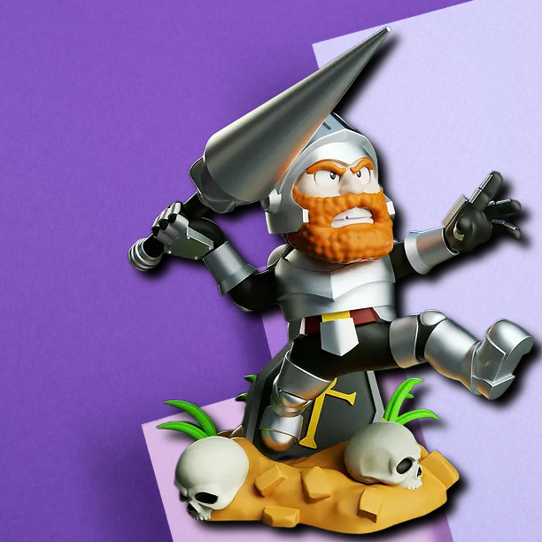 Clash Royale Knight Collectible Figure - 3D Printed Gaming Miniature Desk Decor