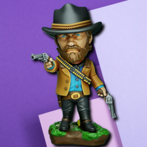 Arthur Morgan Chibi Cowboy Figurine - Red Dead Redemption Inspired Desk Statue