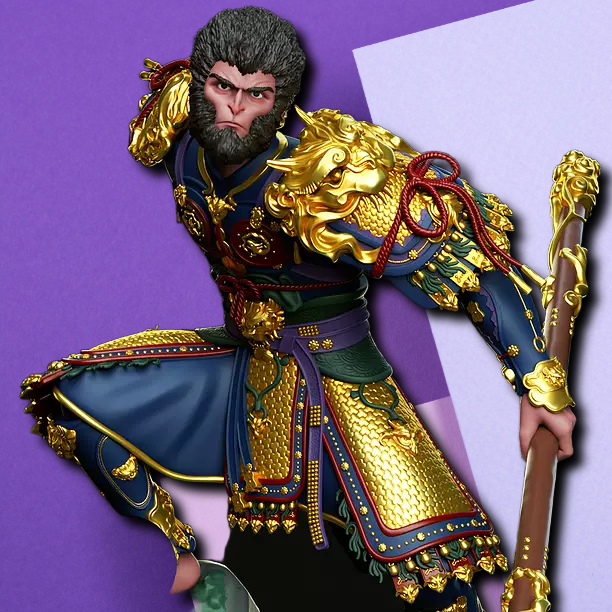 Sun Wukong Monkey King 3D Printed Figurine - Detailed Fantasy Warrior Statue