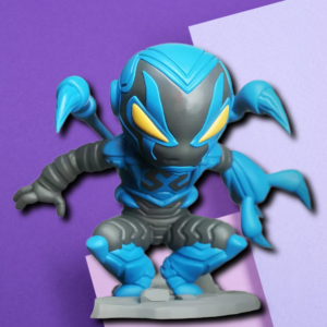 Blue Beetle Chibi Collector Figure - Superhero Desk Statue & Gamer Gift