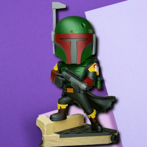 Boba Fett Chibi Style 3D Printed Statue – Premium Star Wars Collectible
