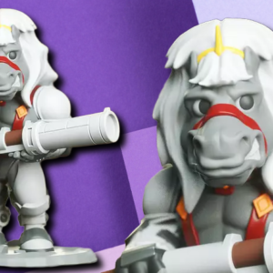 Armored Horse Warrior Collectible Miniature – 3D Printed Fantasy Desktop Figurine