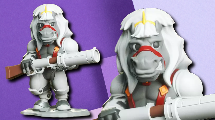Armored Horse Warrior Collectible Miniature – 3D Printed Fantasy Desktop Figurine