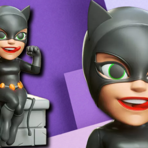 Catwoman Chibi Style 3D Printed Statue – Gotham City Desk Decor & Collectible Figurine