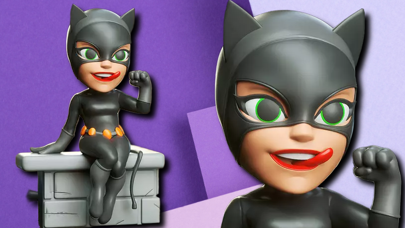Catwoman Chibi Style 3D Printed Statue – Gotham City Desk Decor & Collectible Figurine
