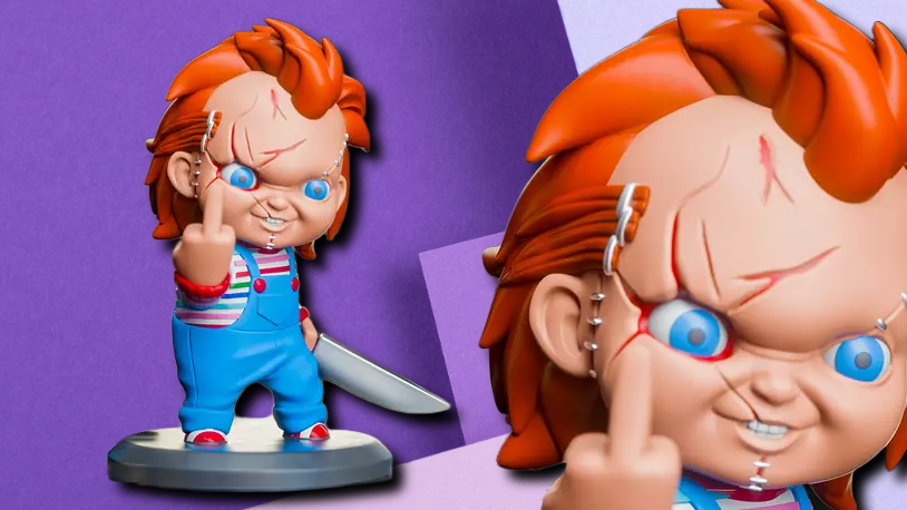 Chucky Middle Finger 3D Printed Horror Movie Collectible Figurine