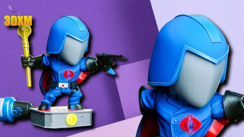 Cobra Commander Chibi Style 3D Printed Statue – G.I. Joe Fan Art Collectible