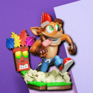 Crash Bandicoot & Aku Aku 3D Printed Statue – Gaming Desk Collectible