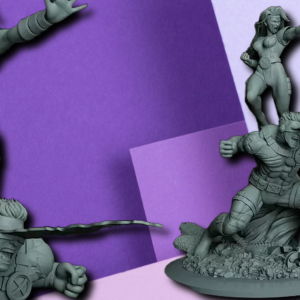 X-Men Cyclops and Jean Grey Resin Miniature Set for Painting and Display