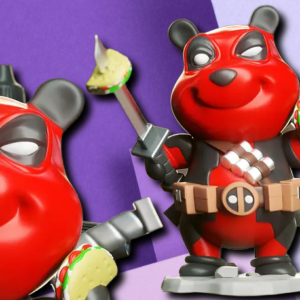 Deadpool Gummy Bear Mashup Collectible Figurine - Fun Desk Decor & Fan Gift