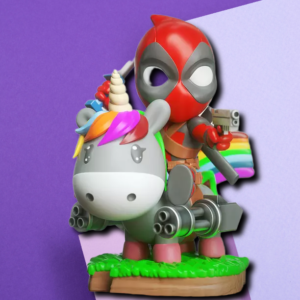 Deadpool Riding Rainbow Unicorn 3D Printed Statue – Marvel Fan Gift
