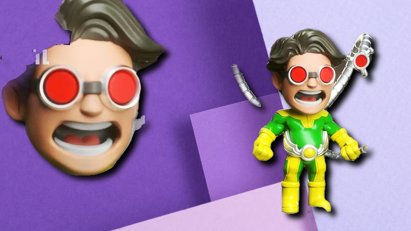 Doctor Octopus Chibi Style Action Figure | Marvel Villain Desk Decor