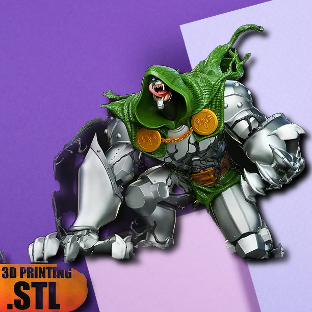 Doctor Doom-Venom Symbiote Hybrid 3D Print STL File for Collectors
