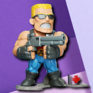 Duke Nukem Stylized Chibi Action Figure - Retro Gaming Desk Collectible