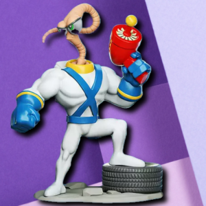 Earthworm Jim Collectible 3D Printed Figure | 90s Retro Gaming Desk Decor