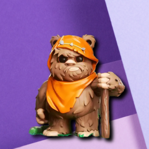 Star Wars Ewok Warrior Miniature – Detailed 3D Printed Desk Statue & Gaming Figure
