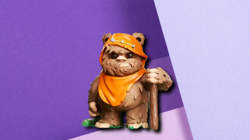 Star Wars Ewok Warrior Miniature – Detailed 3D Printed Desk Statue & Gaming Figure