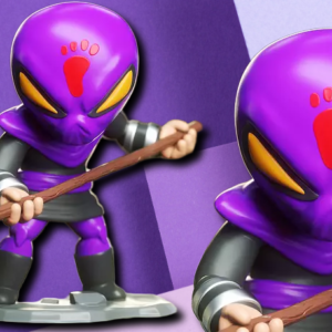 Chibi Ninja Alien 3D Printed Figurine - Unique Gaming Collectible Desk Decor