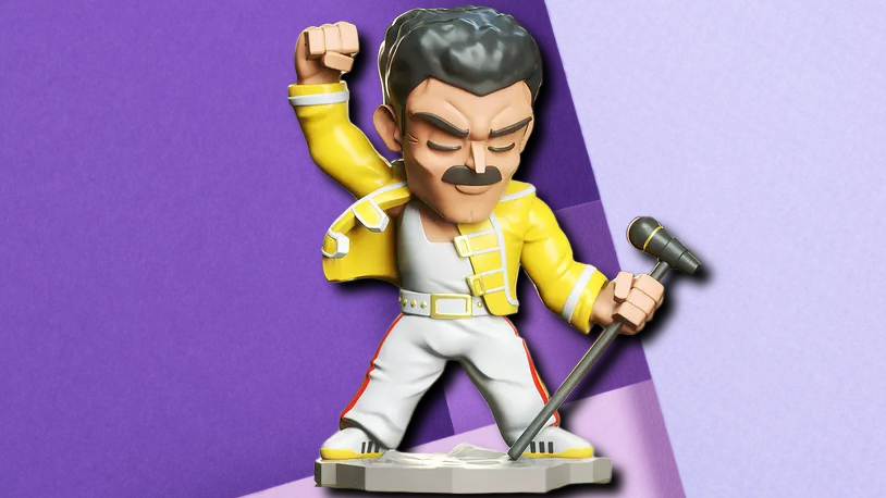 Freddie Mercury Chibi Style 3D Printed Statue | Queen Rock Legend Collectible Figurine