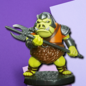 Orc Pig Warrior Miniature - Hand-Painted Fantasy RPG Figure for D&D and Tabletop Gaming