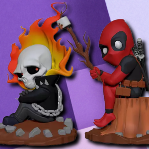 Deadpool and Ghost Rider Marshmallow Roast Chibi Collectible Statue