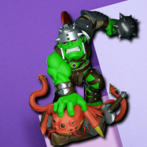 Green Gladiator Orc Warrior 3D Printed Desk Statue & Gaming Miniature