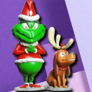 Grinch and Max 3D Printed Statue – Classic Holiday Desk Ornament and Collectible Figure