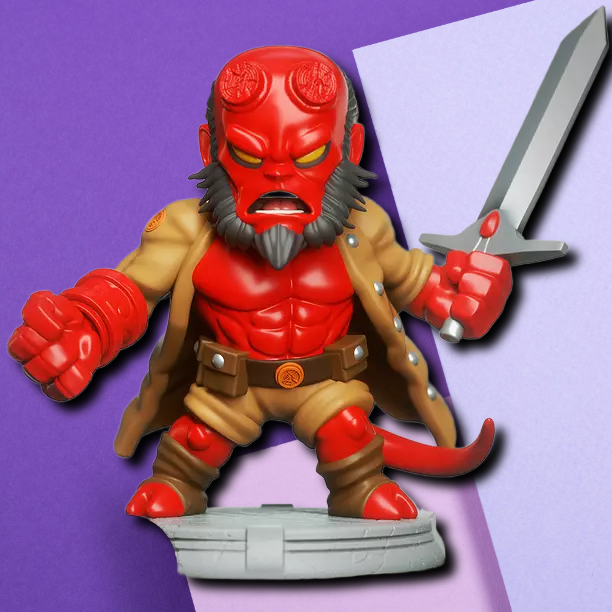 Hellboy Chibi Collectible Figure - 3D Printed Desk Display & Gaming Miniature
