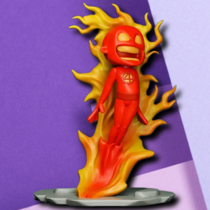 Human Torch Chibi Marvel Collectible | Fantastic Four 3D Printed Figurine