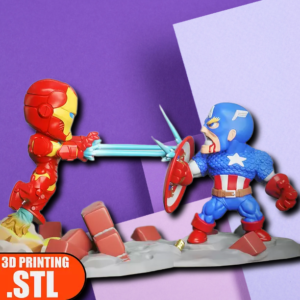 Iron Man vs. Captain America Civil War Chibi 3D Print STL File