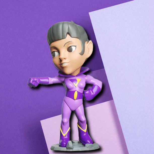 Stylized Superheroine Desk Figurine: Premium 3D Printed Collectible