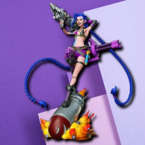 Jinx League of Legends 3D Printed Statue | Arcane Fan Collectible Figure