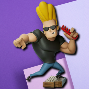 Johnny Bravo 3D Printed Figurine - Cartoon Network Collectible Desk Statue