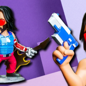 Johnny Silverhand Cyberpunk Chibi Collectible Figure - 3D Printed Desk Decor & Gaming Statue