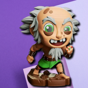 Chibi Wild Barbarian Elder Collectible Figure - Stylized Tabletop Miniature