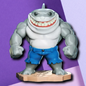 King Shark 3D Printed Miniature | Funko-Style DC Comics Desk Figurine