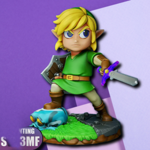 Chibi Link Hero of Time 3D Printed Statue – Collectible Legend of Zelda Gaming Decor