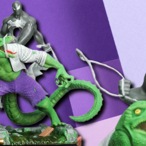 Symbiote Spider-Man vs. The Lizard 3D Printed Diorama | Marvel Collector's Statue