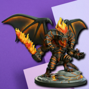 Fiery Demon Lord Miniature - 3D Printed Tabletop RPG Boss Figure