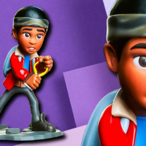 Stylized Adventurer Boy with Slingshot 3D Printed Miniature Collectible