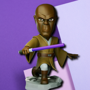 Mace Windu Stylized Jedi Master 3D Printed Statue & Gaming Miniature