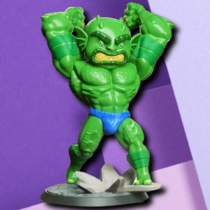 Chibi Muscle Monster Action Figure | 3D Printed Green Gargoyle Desktop Decor