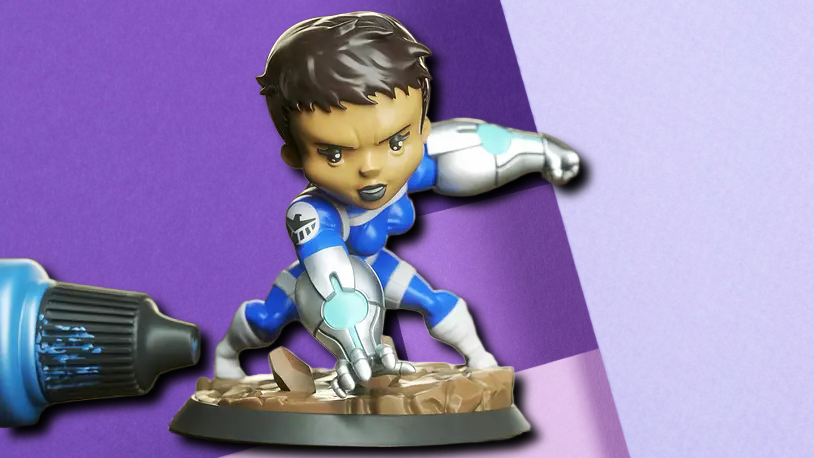 Custom Chibi Sci-Fi Heroine 3D Printed Gaming Miniature