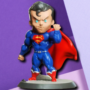 Superman Chibi Stylized Action Figure | DC Comics Collectible Desk Ornament