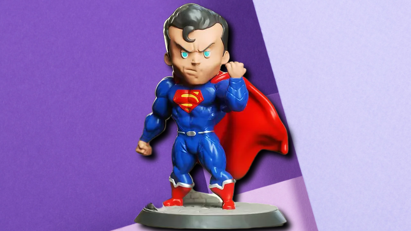 Superman Chibi Stylized Action Figure | DC Comics Collectible Desk Ornament