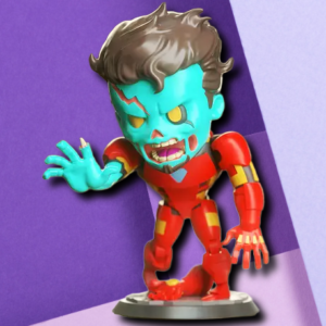 Zombie Iron Man Chibi Collectible Figurine - High-Quality 3D Printed Desk Decor
